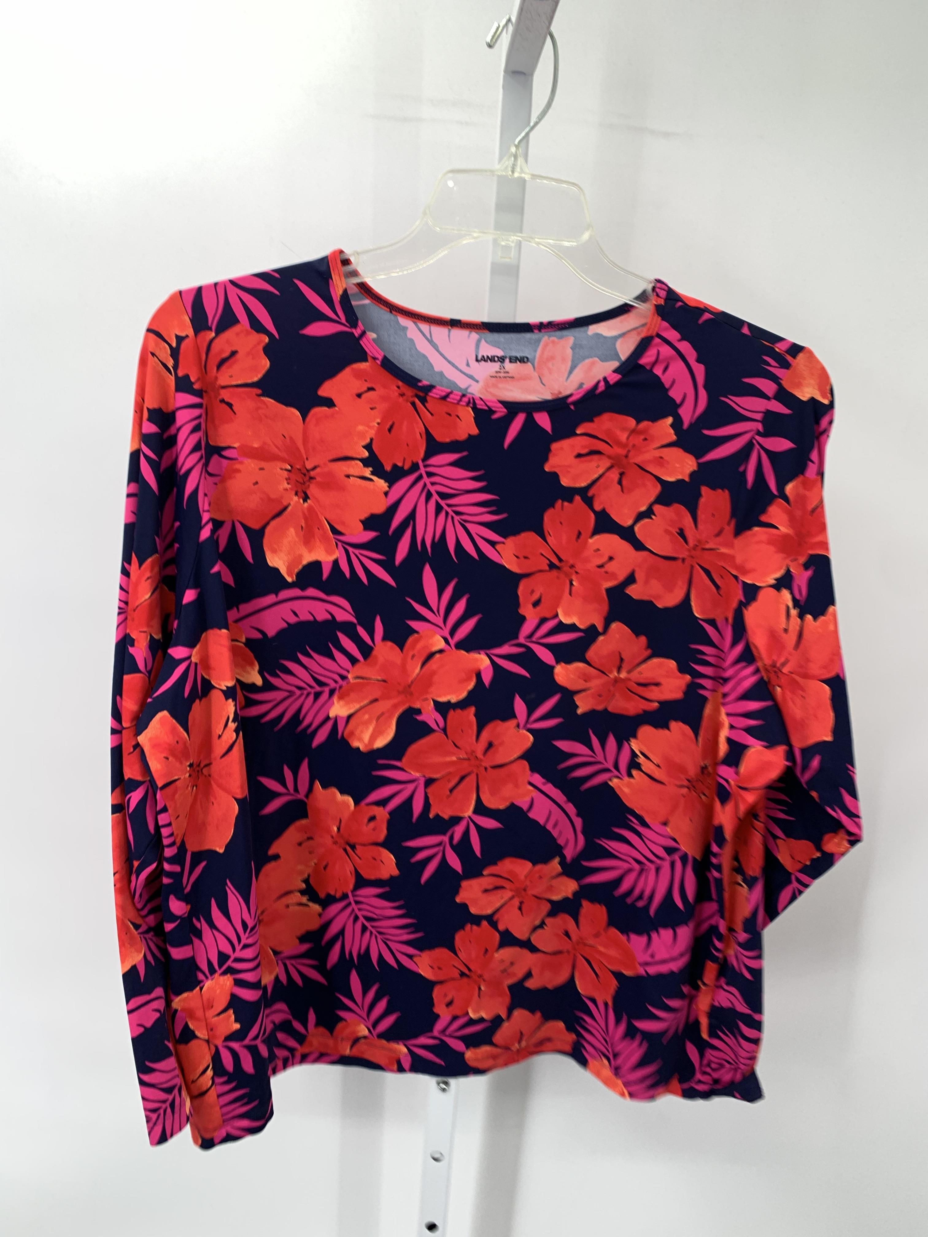 Lands End Size 2X Womens Long Sleeve Shirt