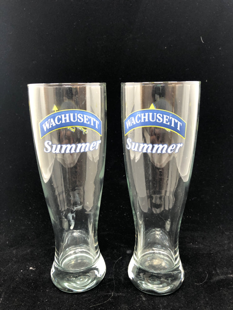 2 WACHUSETT SUMMER BEER GLASSES.
