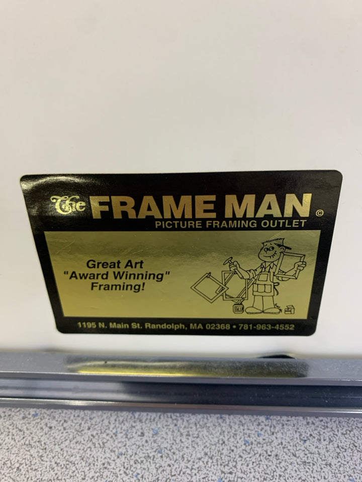 PARIS STREET WATERCOLOR IN SILVER FRAME.