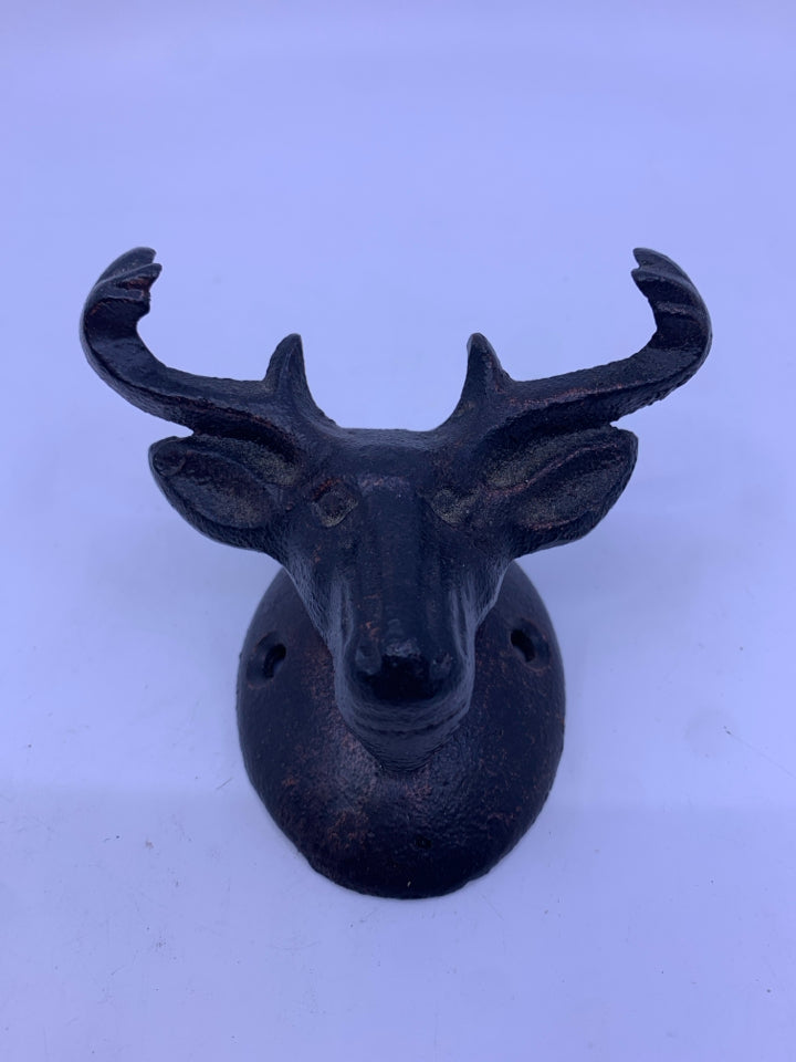 BLACK METAL CAST IRON WALL ART MOOSE.
