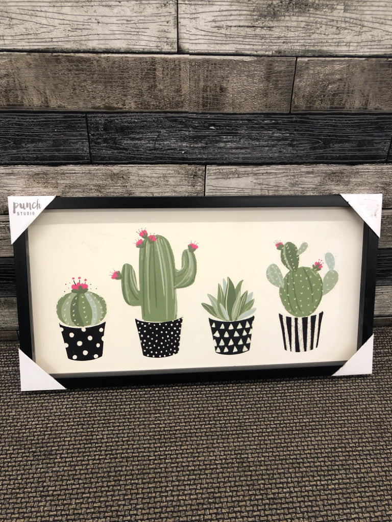 NIP CACTUS IN POTS WALL ART.