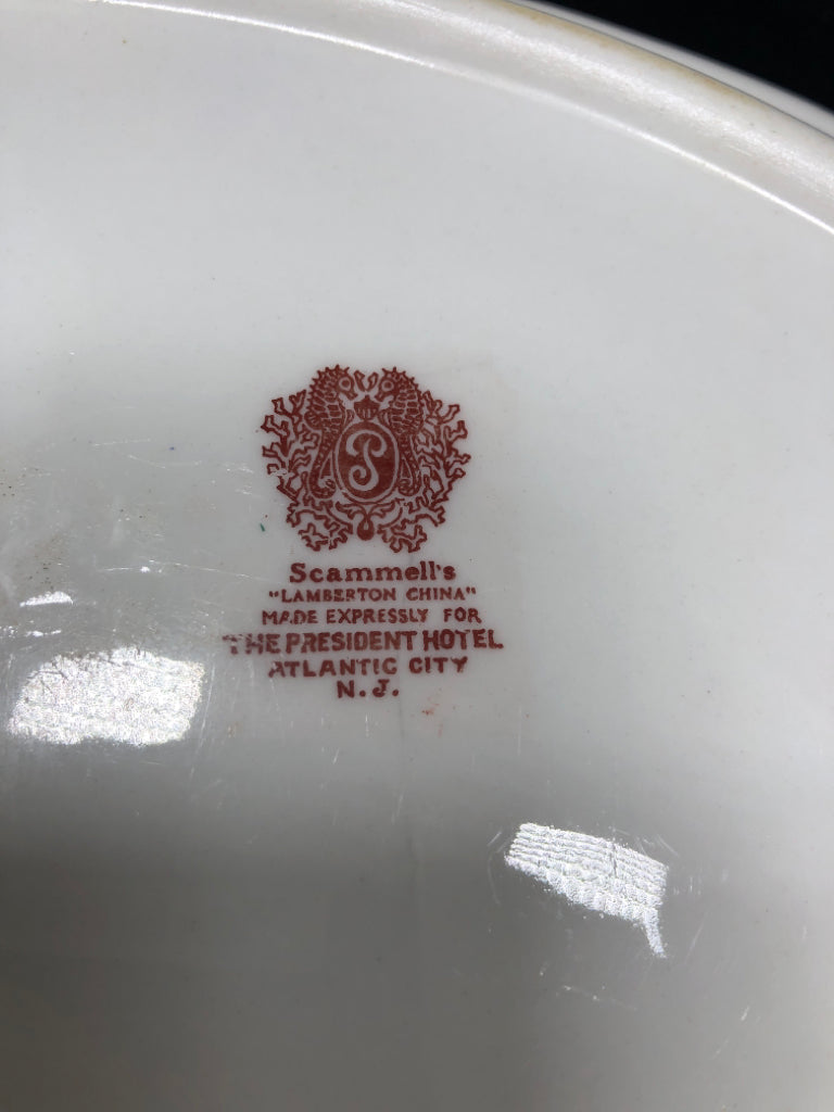 VTG OVAL SERVING PLATTER W/ SEAHORSE RIM.