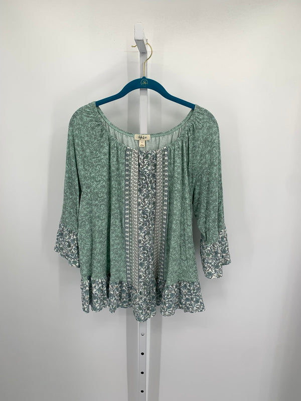 Style & Co. Size Large Misses 3/4 Sleeve Shirt