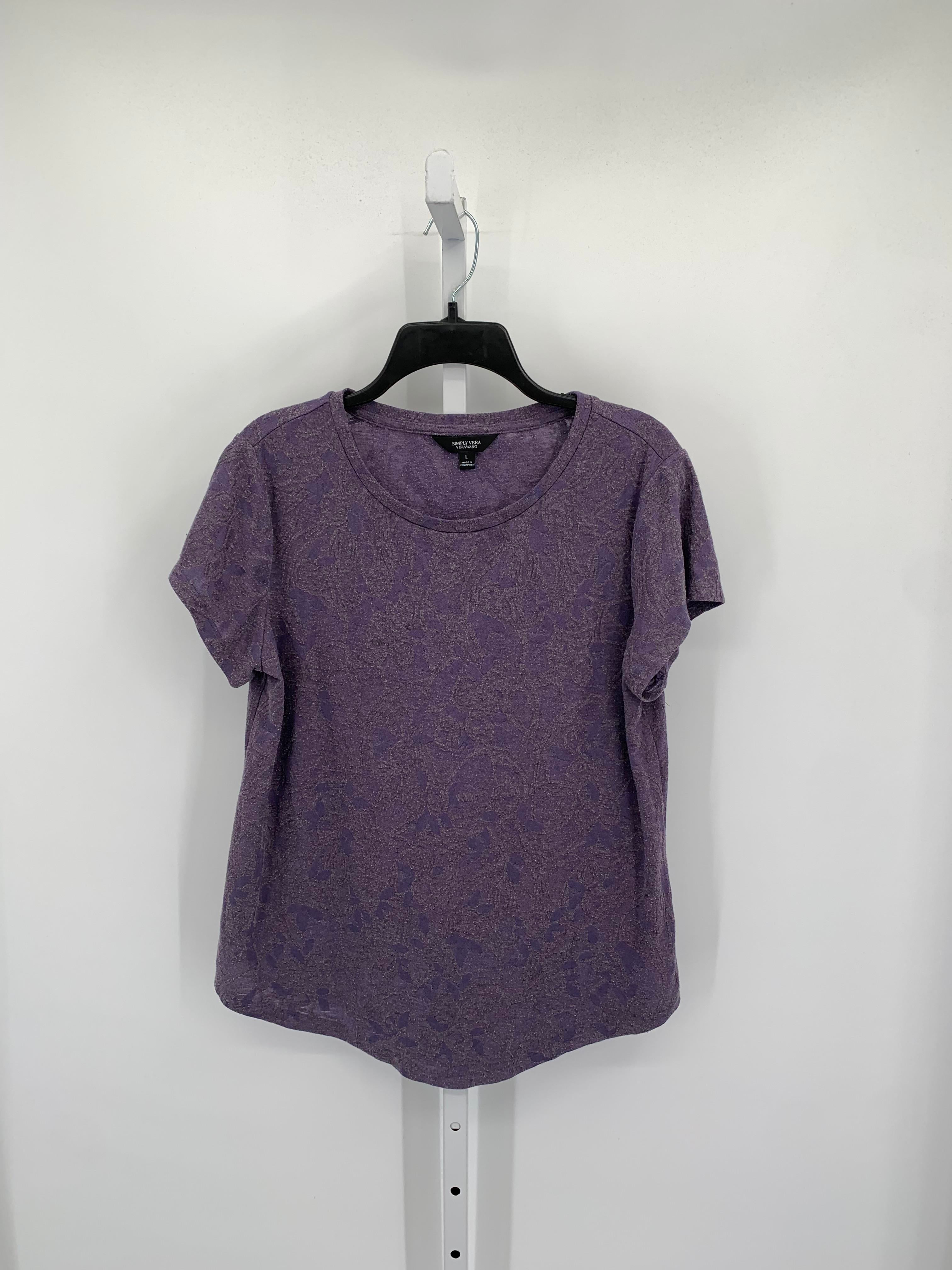 Vera Wang Size Large Misses Short Sleeve Shirt