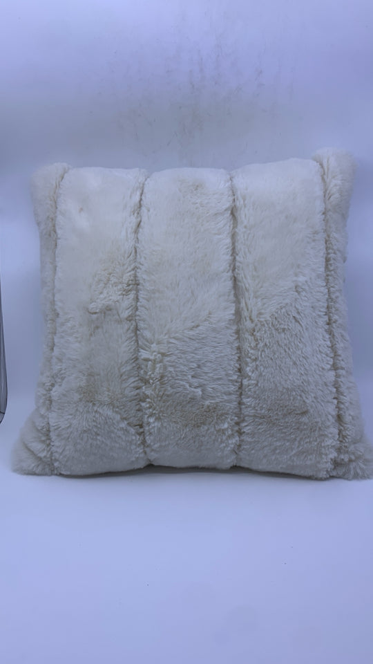 CREAM FURRY ONE SIDED PILLOW.