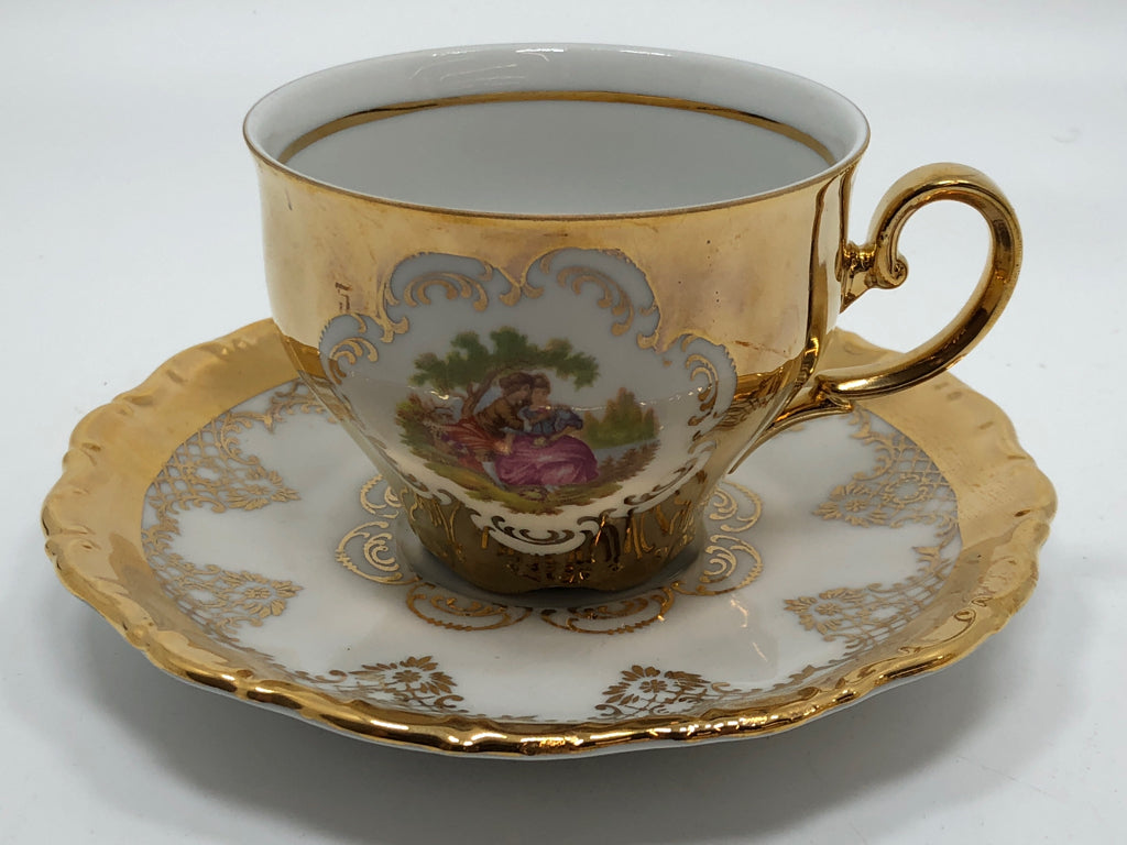 13PC VTG GOLD BAVARIA GERMANY TEA SET.