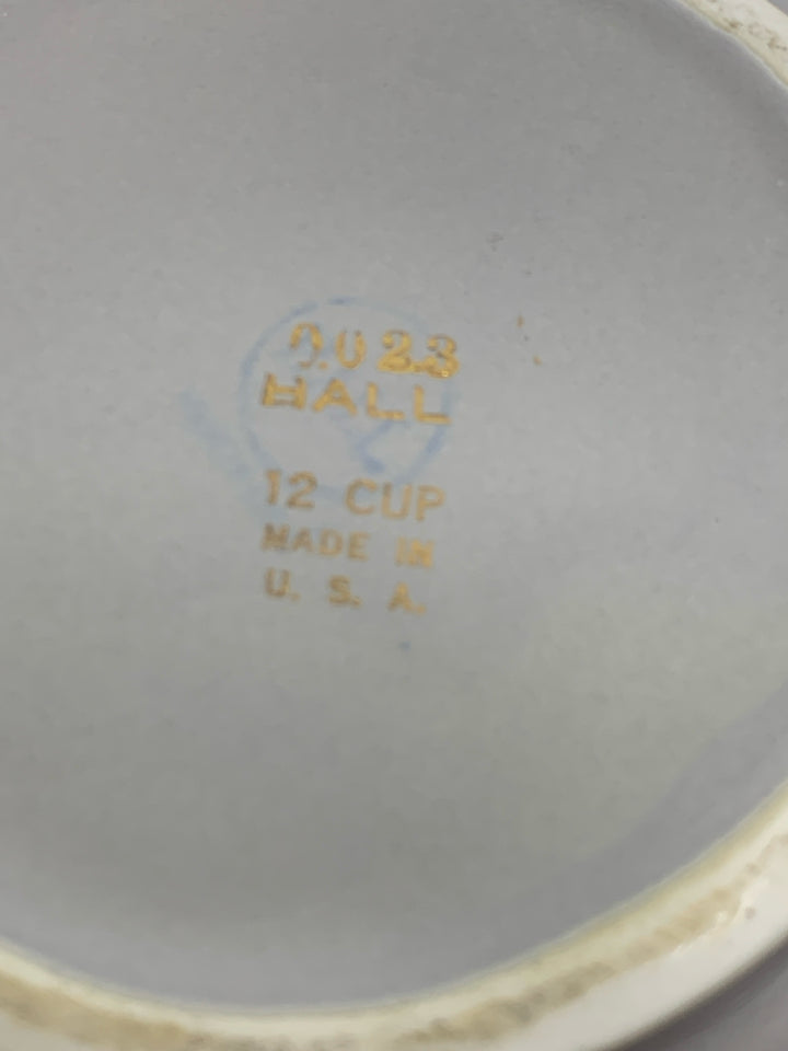 VTG LARGE W/ GOLD FLORAL 8 -CUP TEA POT.