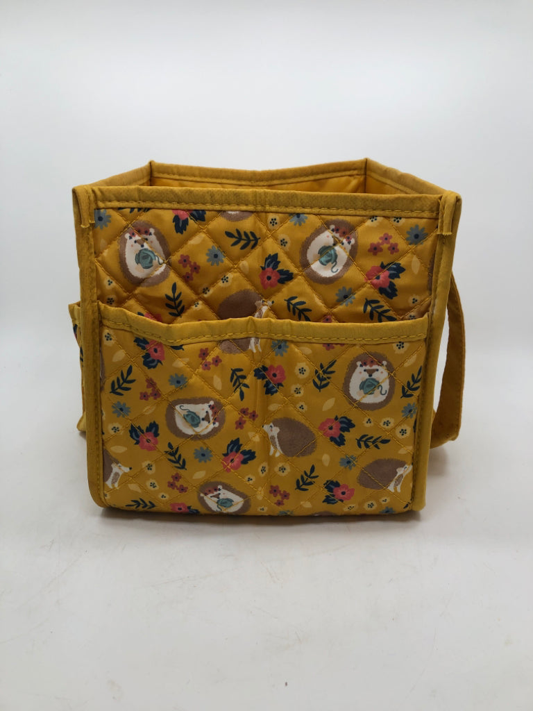 QUILTED HEDGEHOG STORAGE BIN.