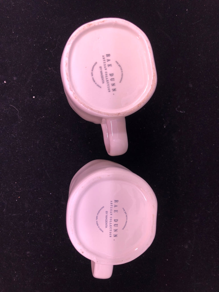 2 RAE DUNN "MIN & YOURS" MUGS.