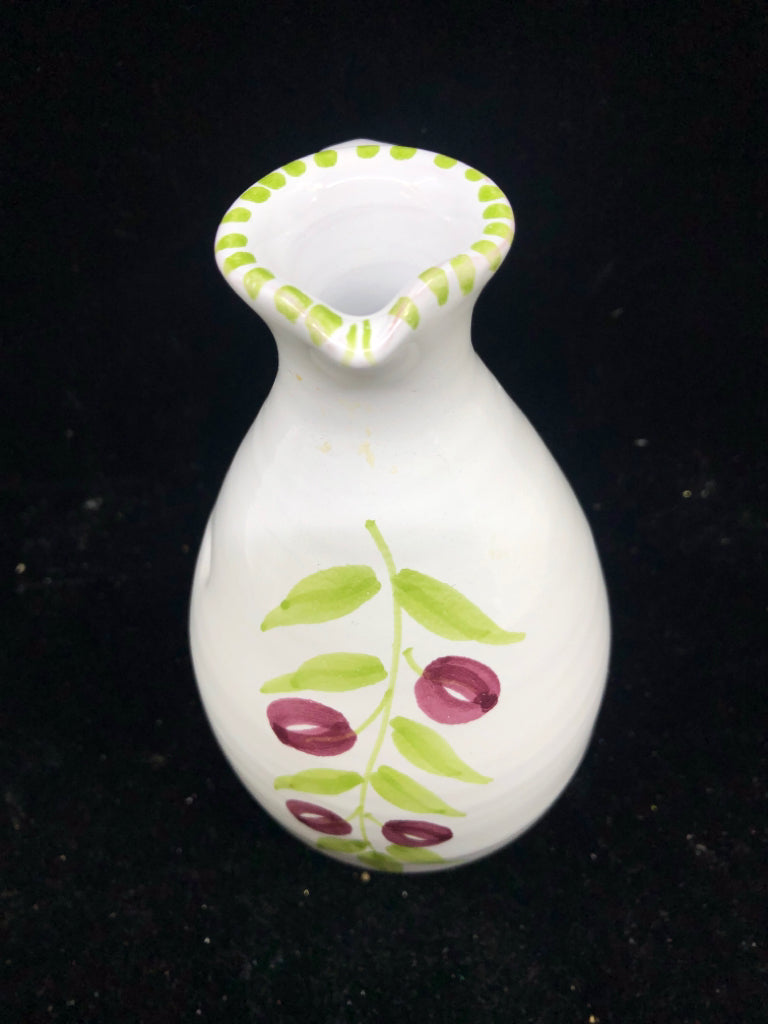 WHITE OIL DISPENSER W PAINTED OILVES.