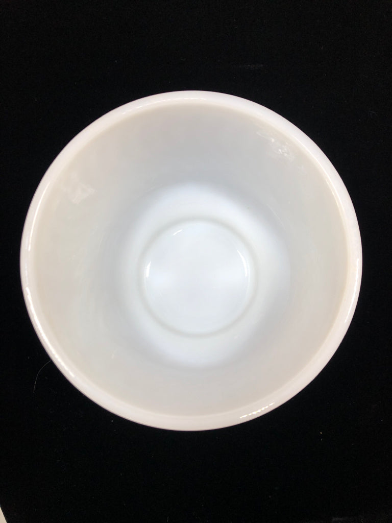 WAVY EDGE MILK GLASS VASE.