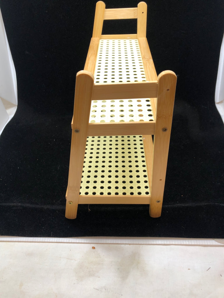 2-TIER BAMBOO STORAGE RACK.