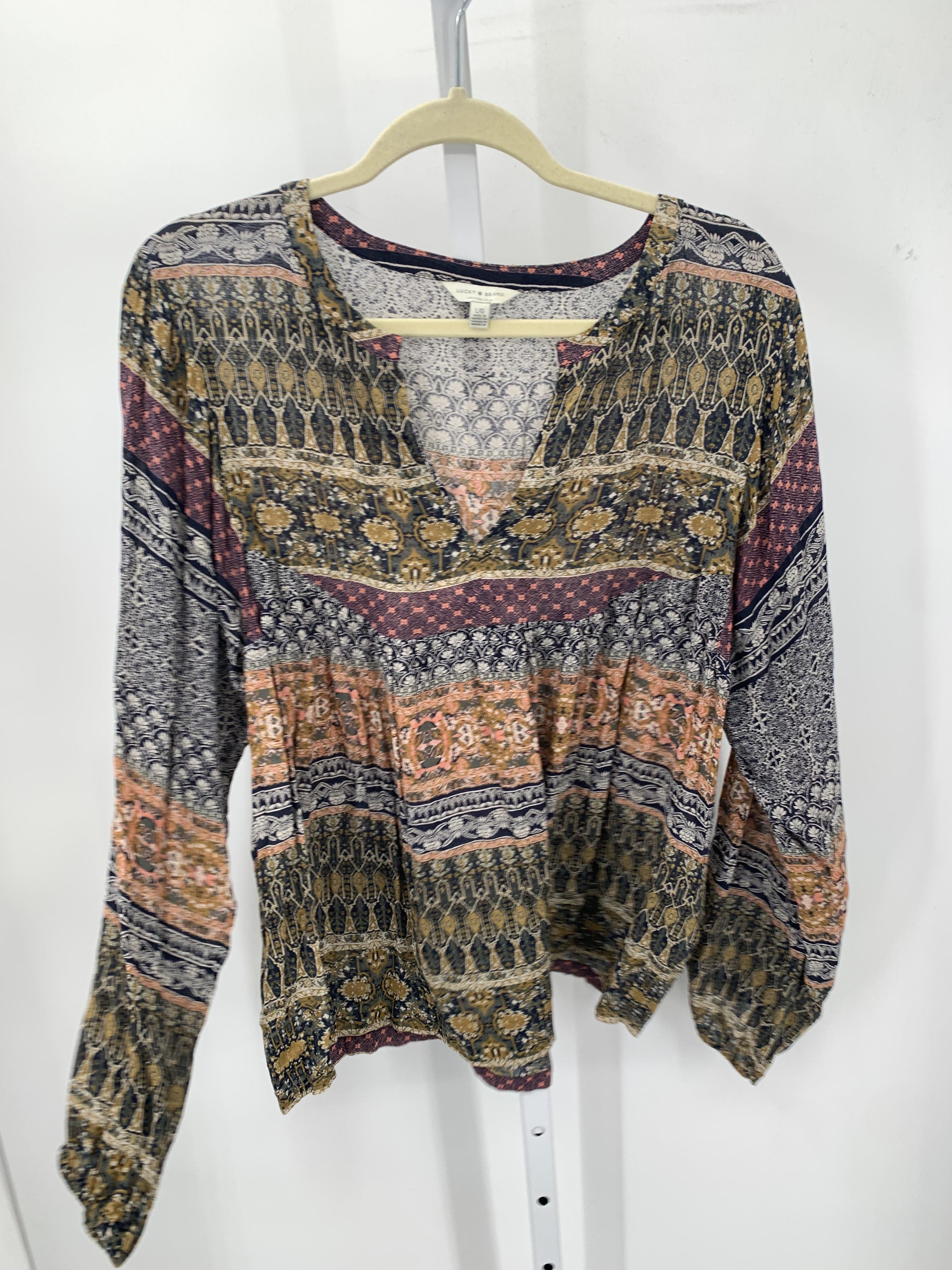 Lucky Brand Size Large Misses Long Sleeve Shirt