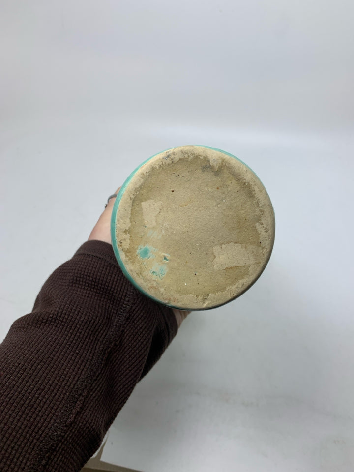 STONEWARE AQUA VASE.