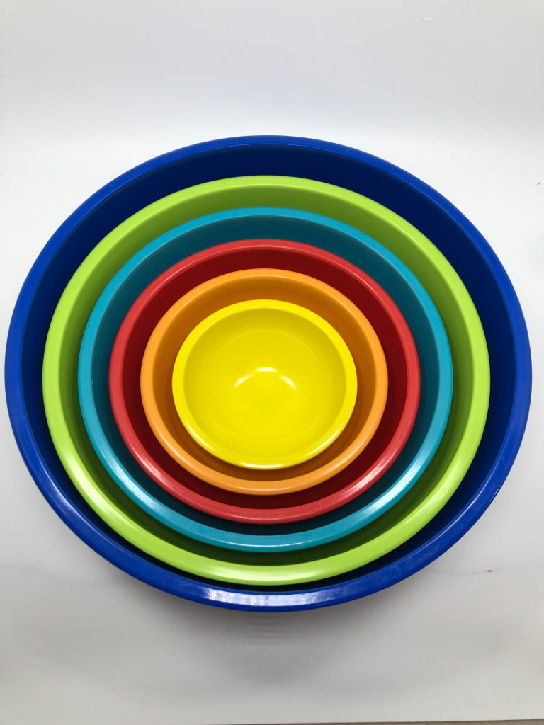 6PC COLORFUL MELAMINE NESTING BOWLS.
