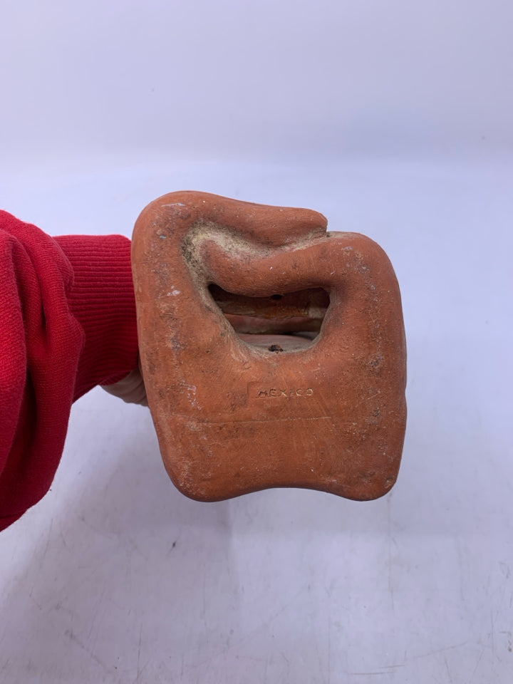 MEXICAN CLAY FOLK ART WOMAN/BABY.