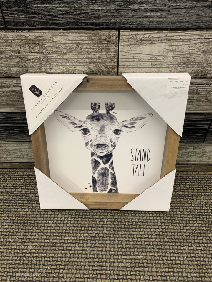 "STAND TALL" GIRAFFE WALL ART.