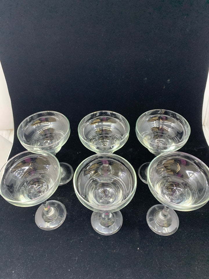 6PC CLEAR MARGARITA GLASSES.
