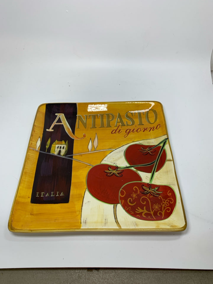 SQUARE ANTIPASTO SERVING PLATTER.