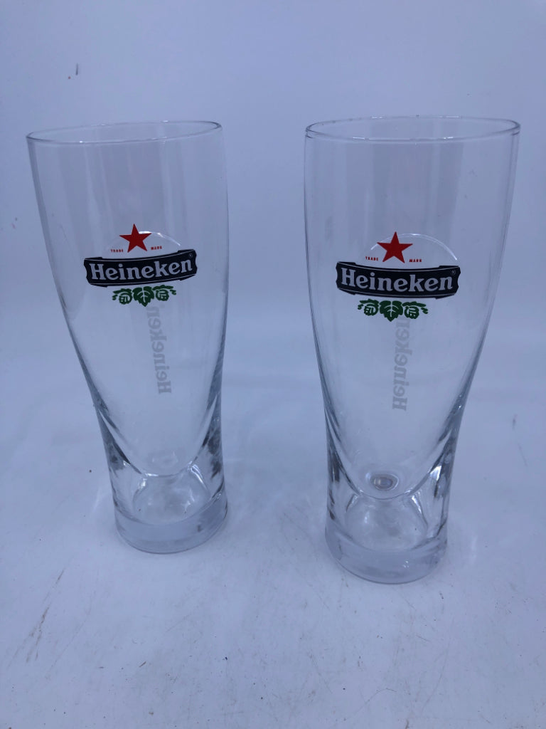 2 HEINEKEN BEER GLASS.