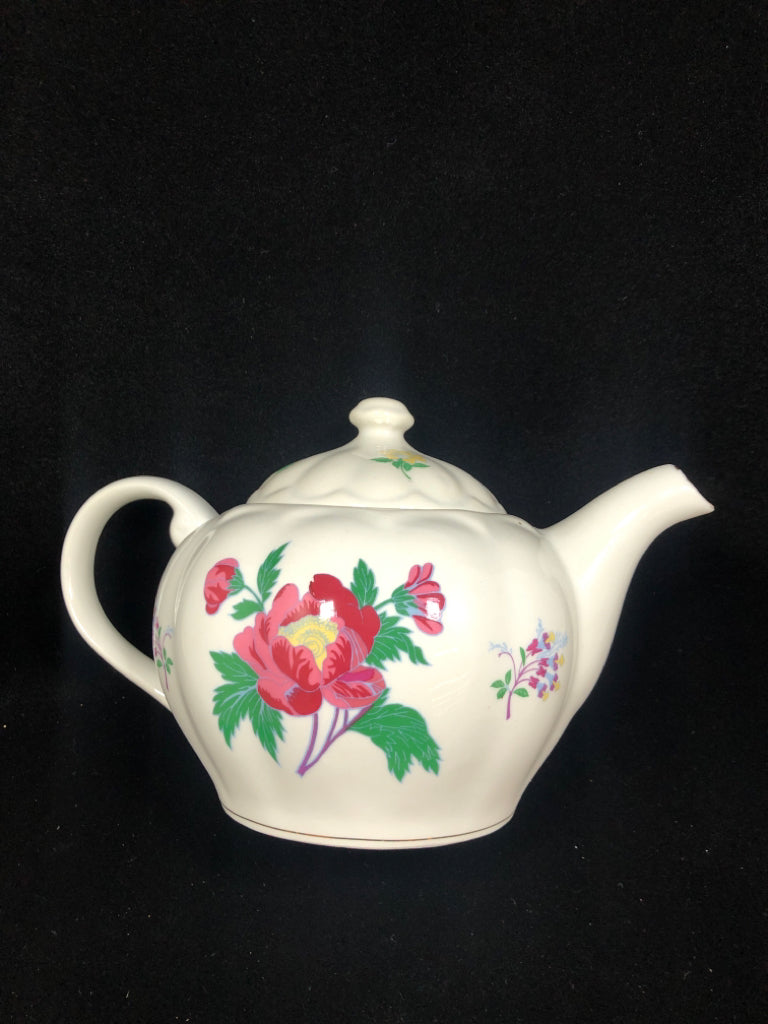 LAURA ASHLEY FLORAL TEAPOT W/LID.