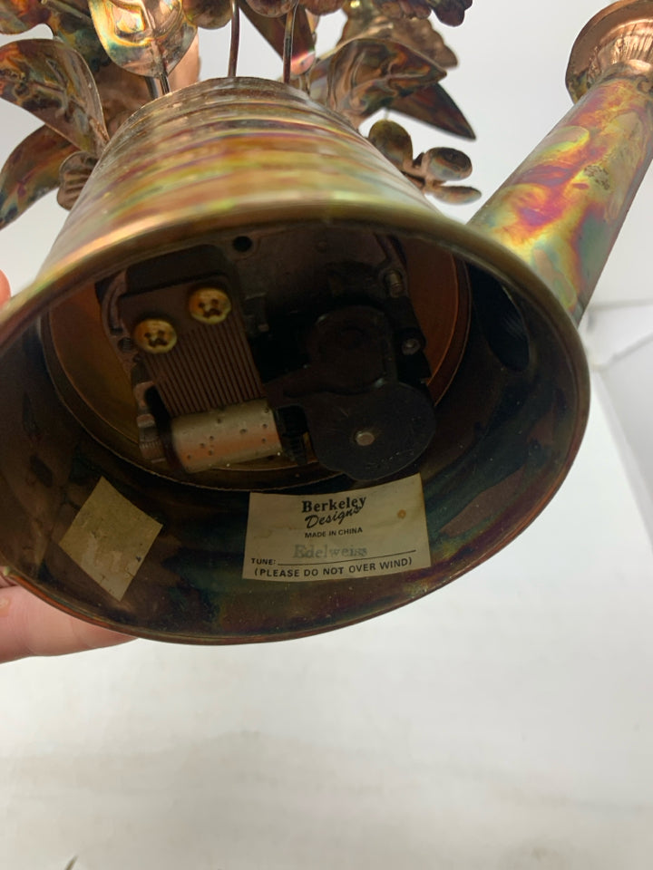 WATERING CAN W/ FLOWERS MUSIC BOX DERKELEY DESIGNS.