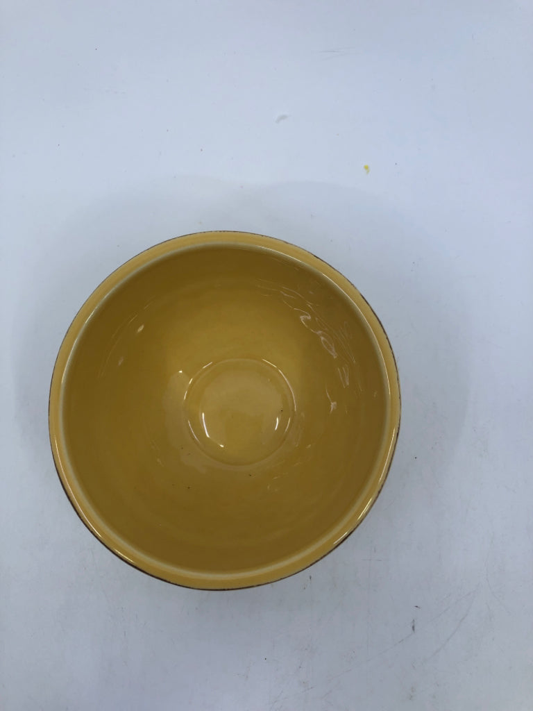 YELLOW EMBOSSED BEE SERVING BOWL.