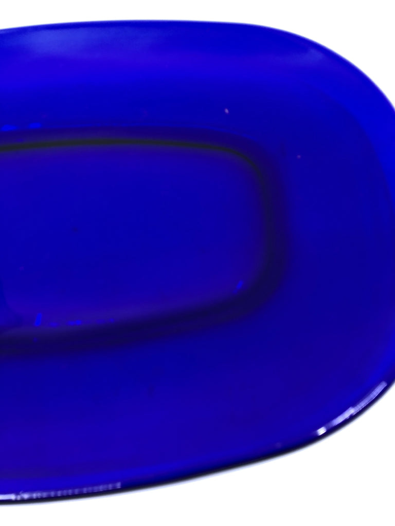 COBALT BLUE RECTANGLE GLASS SERVING DISH.