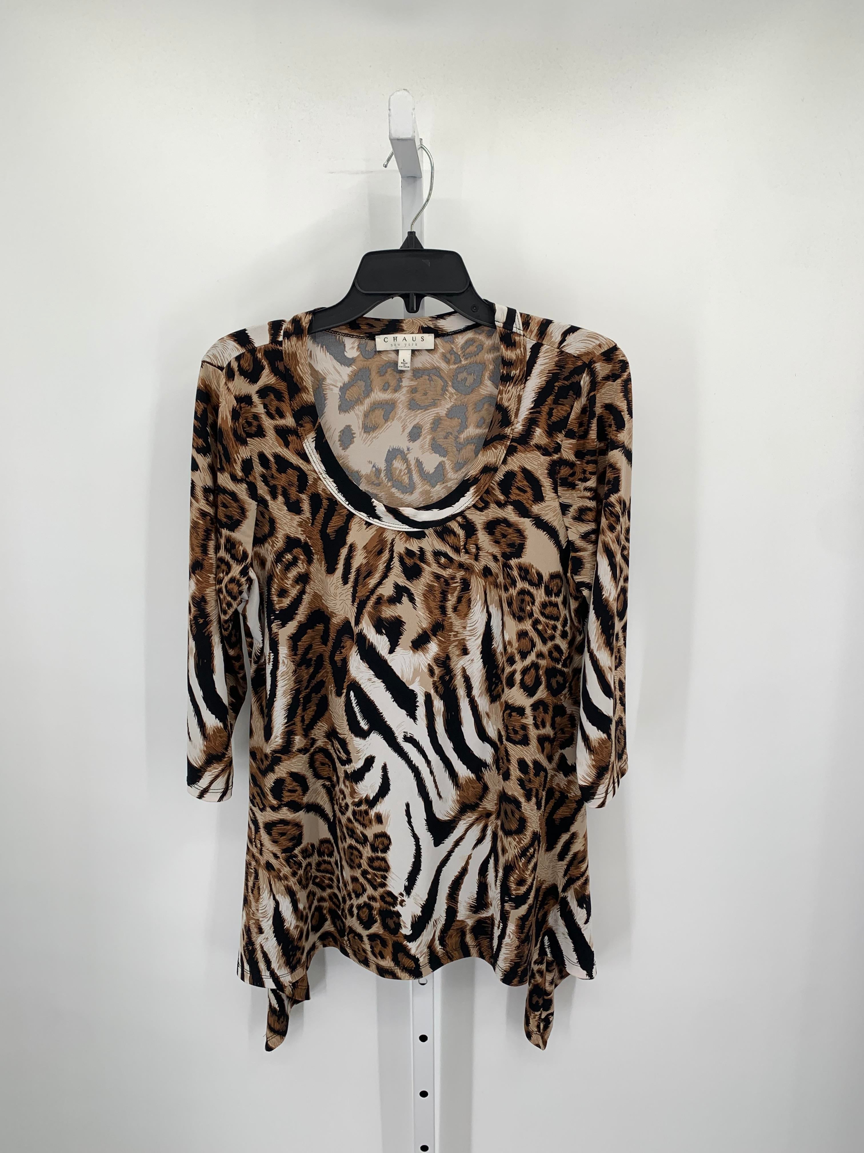 Chaus Size Large Misses 3/4 Sleeve Shirt