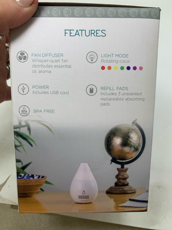 NIB COLOR CHANGING ESSENTIAL OIL FAN DIFFUSER.