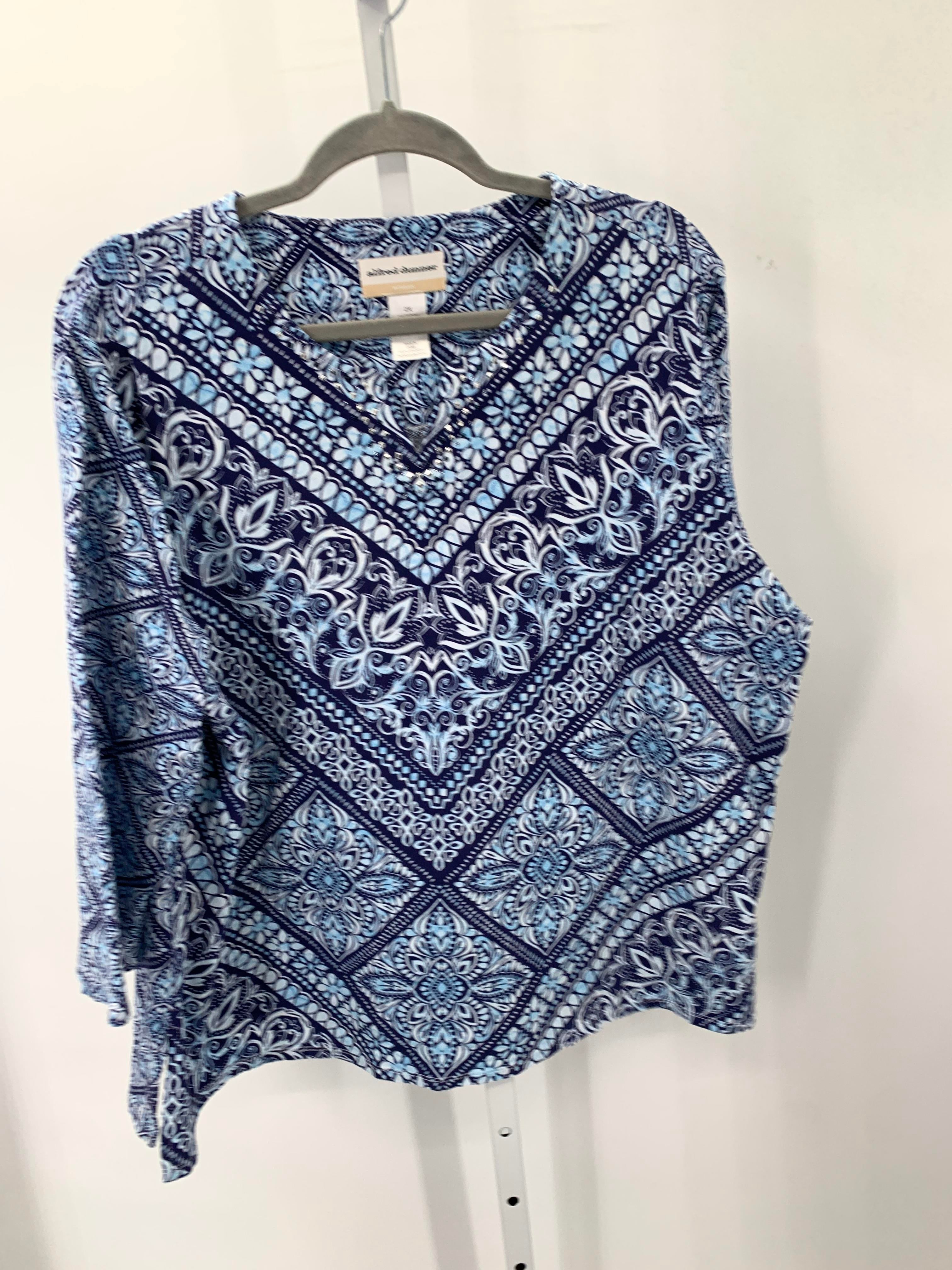 Alfred Dunner Size 2X Womens 3/4 Sleeve Shirt