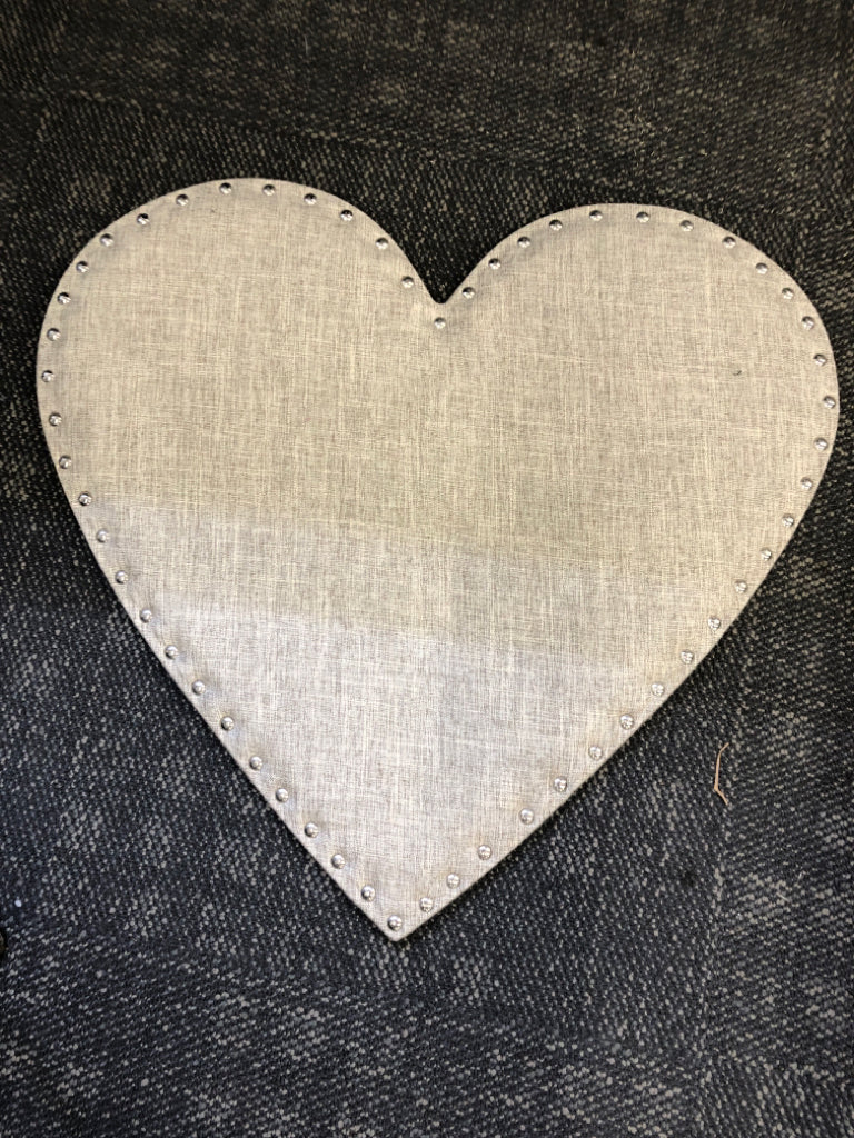 GREY HEART CORK BOARD.