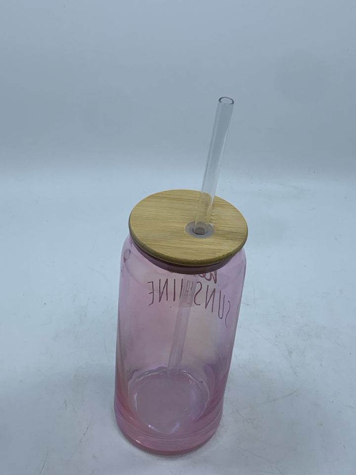 HELLO SUNSHINE IRIDESCENT GLASS TUMBLER.