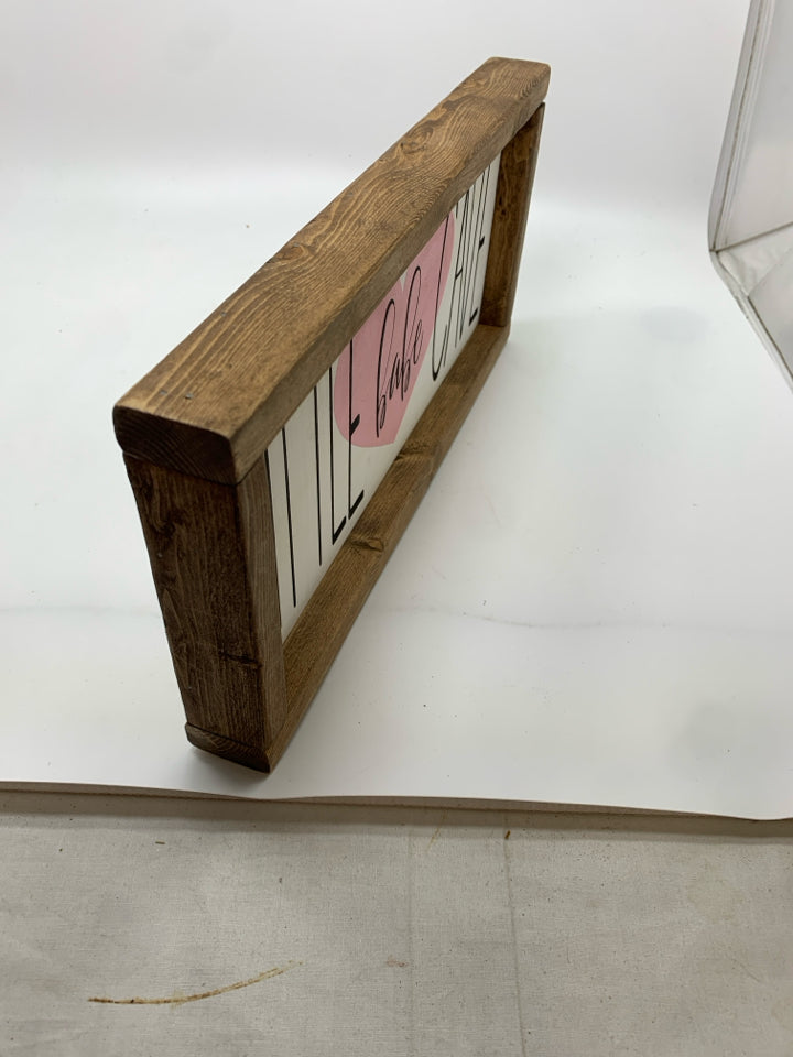 LITTLE BABE CAVE WOOD BLOCK SIGN.