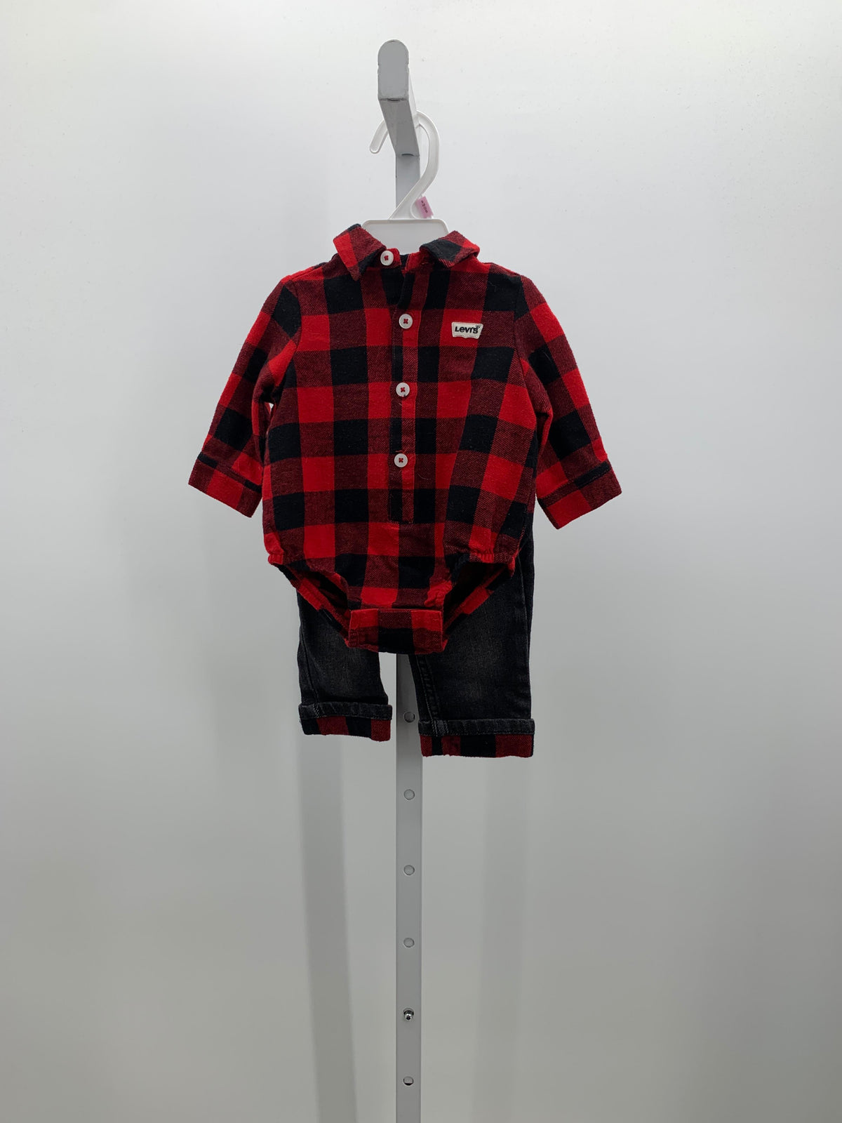 BLACK PLAID SHIRT DENIM JEANS