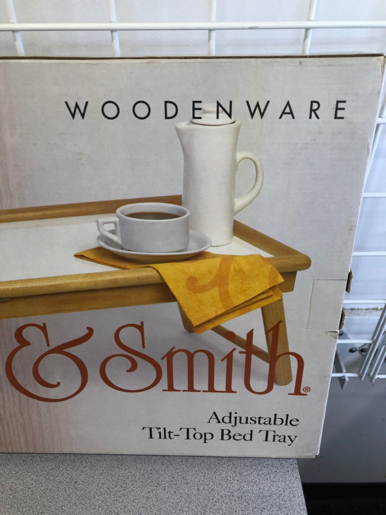 ADJUSTABLE TILT TOP BED TRAY.