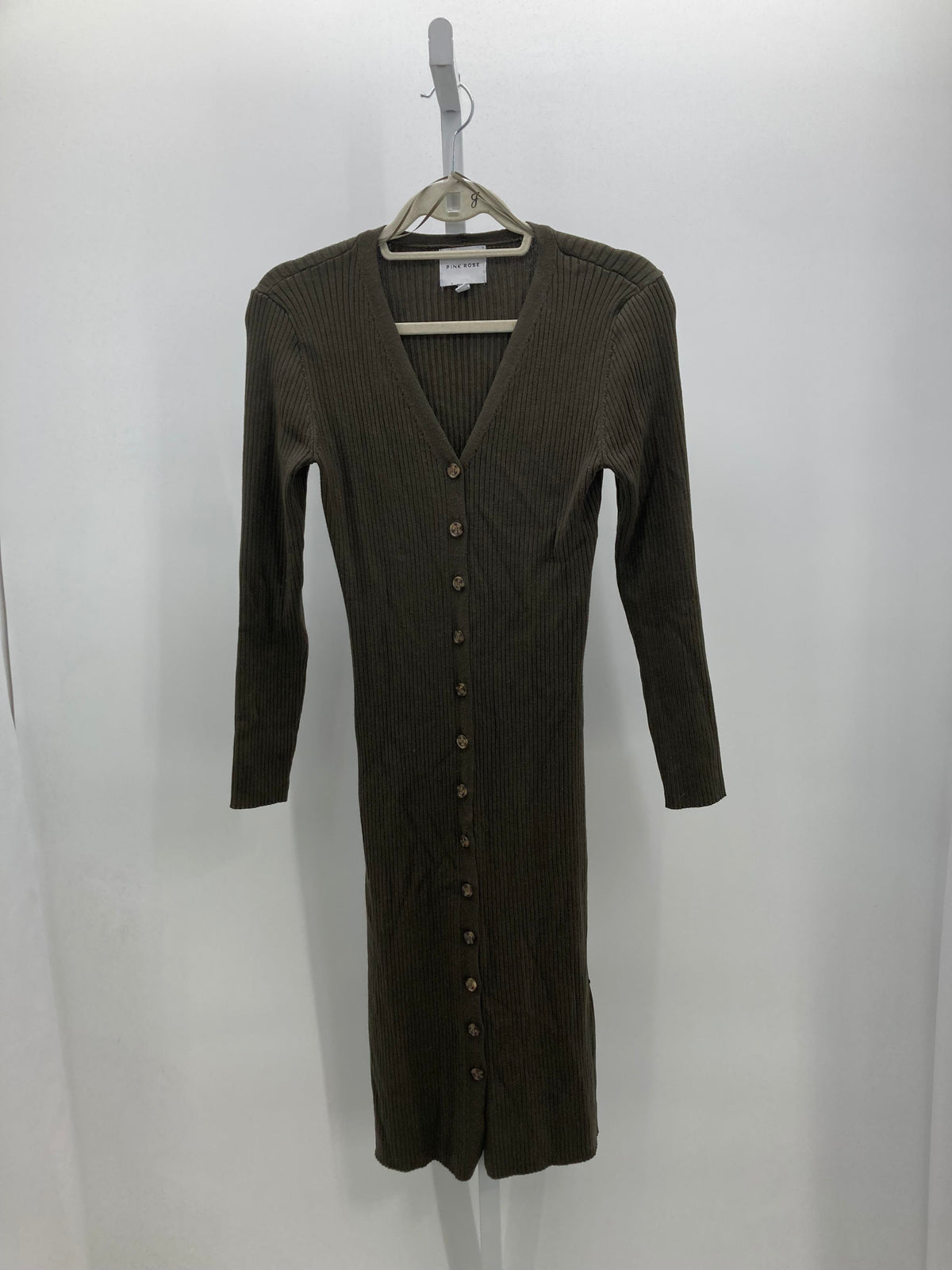 Pink Rose Size Large Juniors Long Sleeve Dress