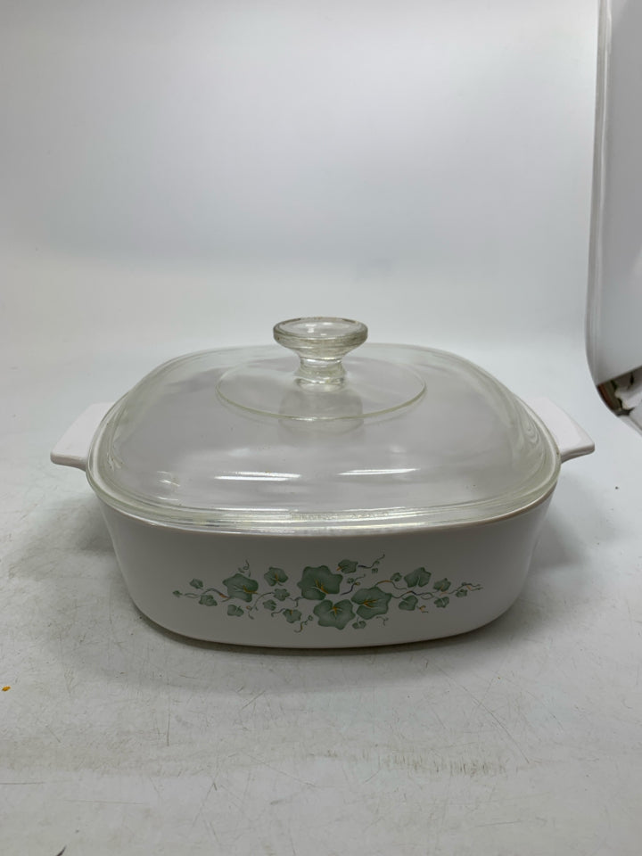 SQUARE IVY DISH W/ LID.