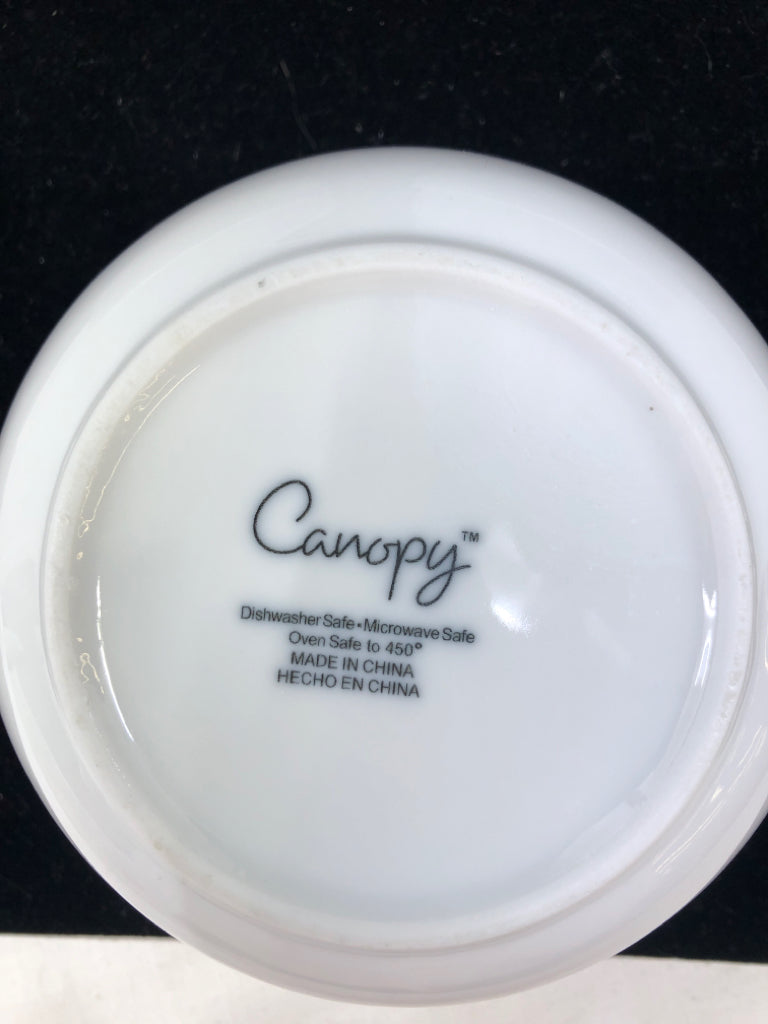 6 WHITE CERAMIC CEREAL BOWLS.