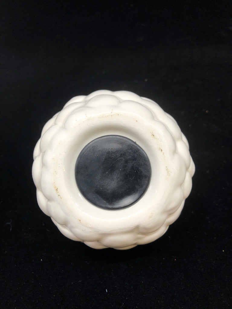 WHITE W/ RED BOW SHEEP PIGGY BANK.