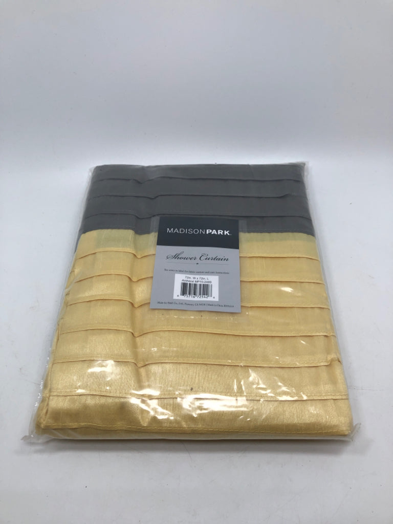 NIP MADISON PARK YELLOW/GRAY SHOWER CURTAIN.