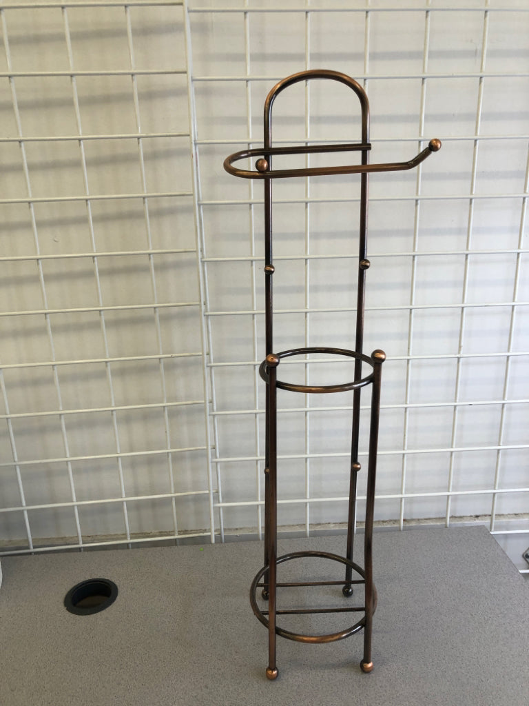 METAL TOILET PAPER HOLDER STAND.