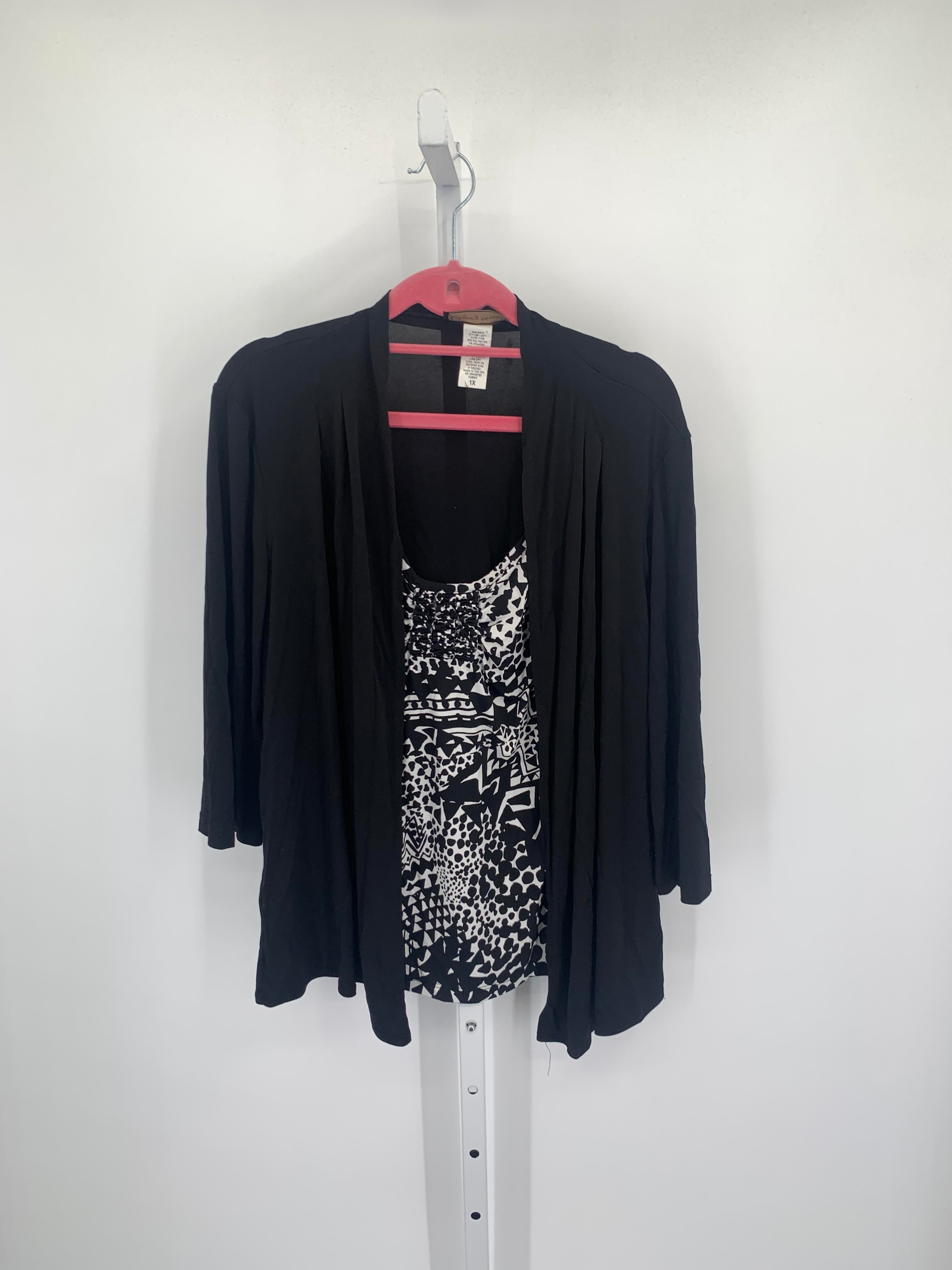 Size 1X Womens 3/4 Sleeve Shirt