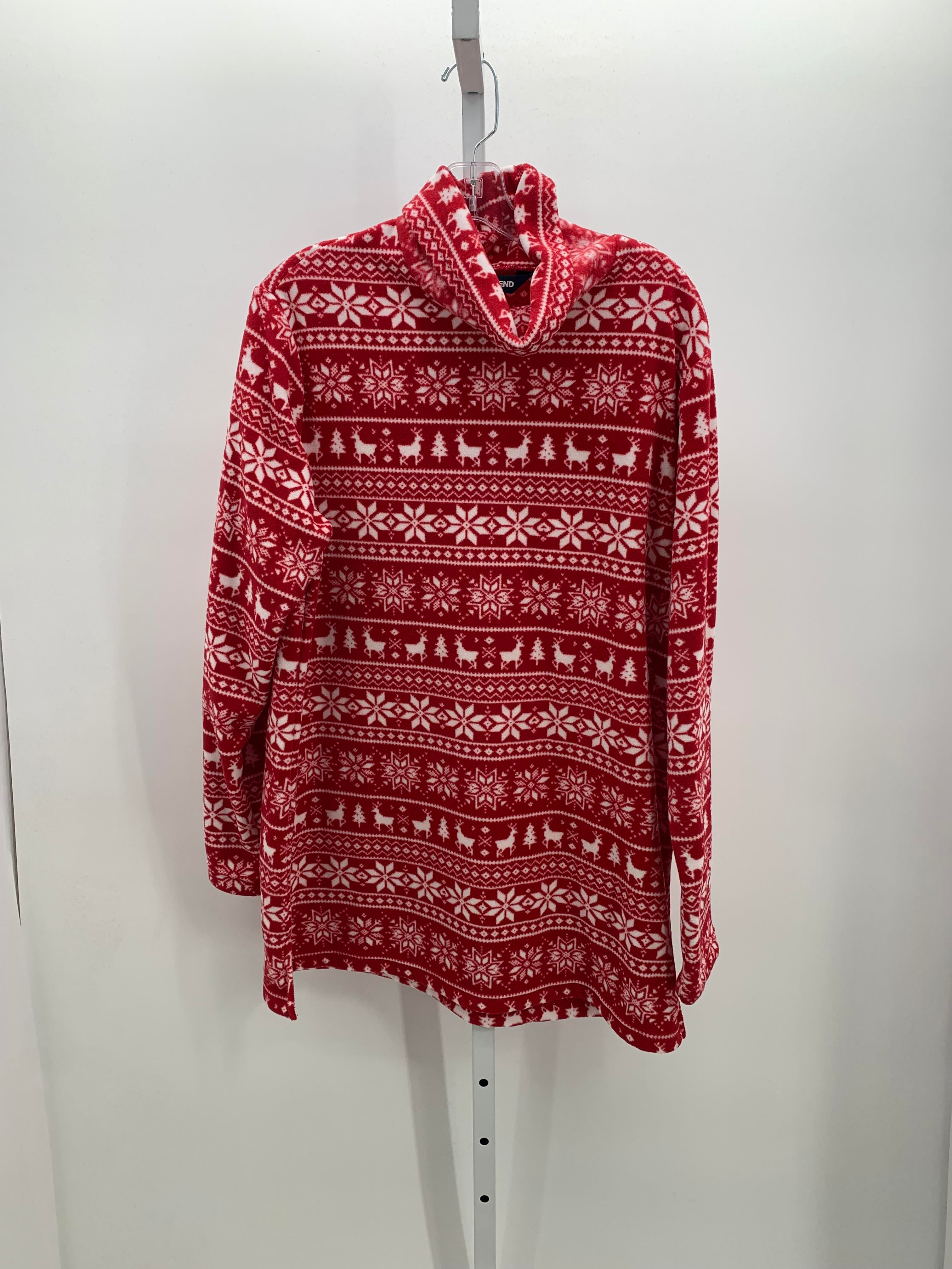 LONG SLV SHIRT FLEECE REINDEER SNOW FLAKES