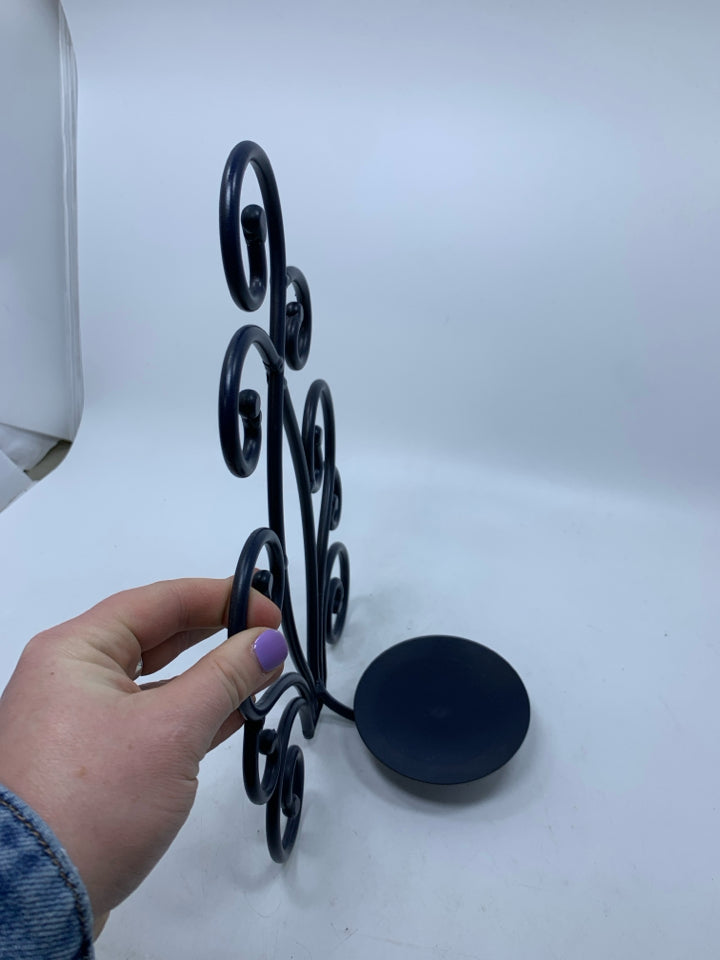 SCROLL PILLAR CANDLE SCONCE.