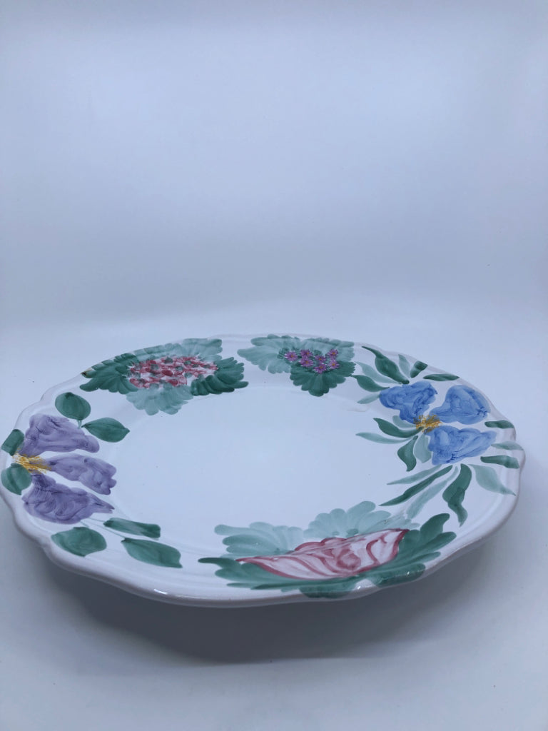 WHITE FLORAL SERVING PLATTER- ITALY.