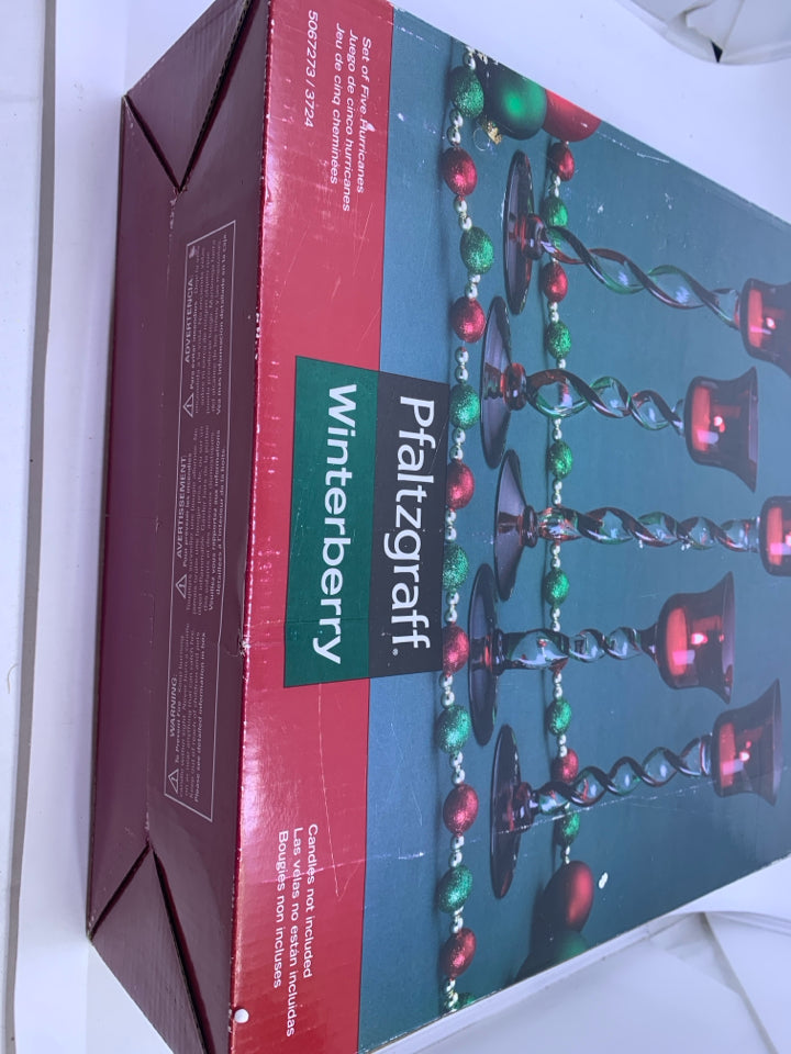 5PC PFALTZGRAFF WINTERBERRY TEA LIGHT SET - IN BOX