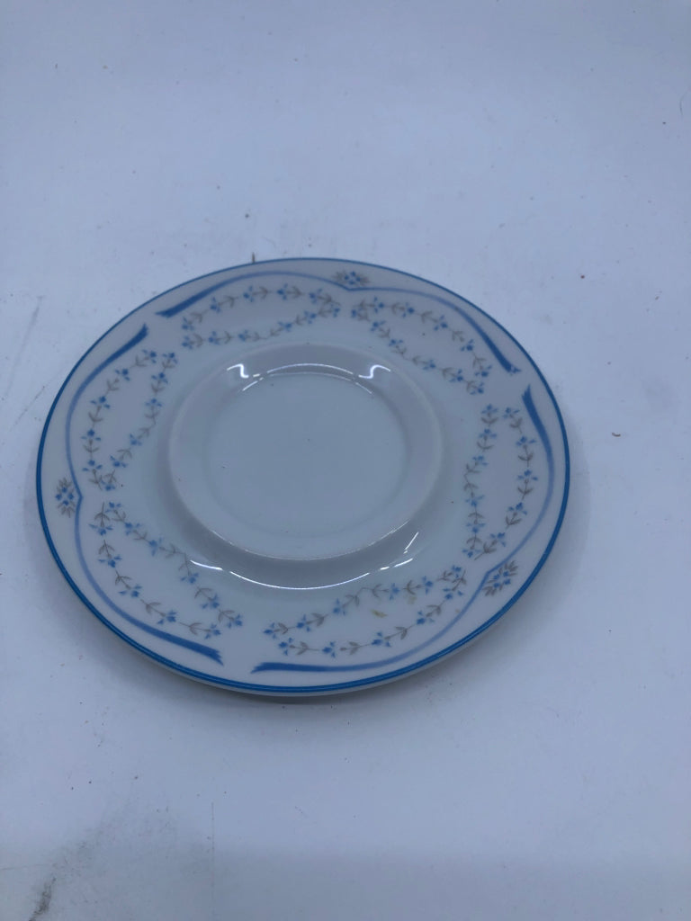 VTG MIKASA BLUE CANDLE PLATE.