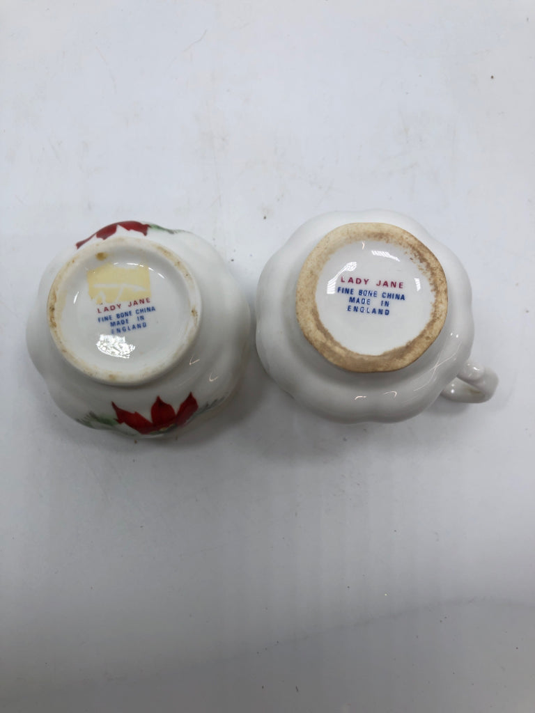 POINSETTIA MINI CREAM/SUGAR.