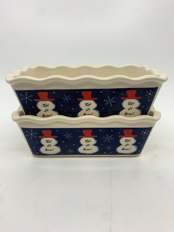 2 LET IT SNOW SNOWMAN BREAD PANS.